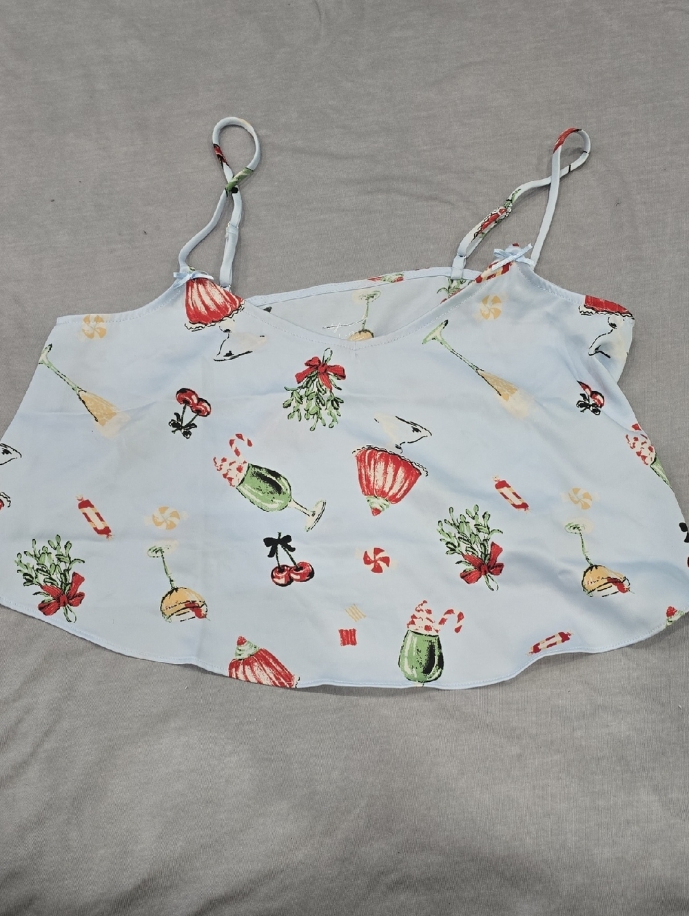 Urban Outfitters Light Blue Holiday Print Cami